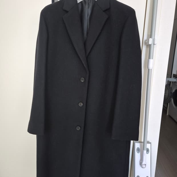 쿠어 울 캐시미어 싱글코트 블랙 S