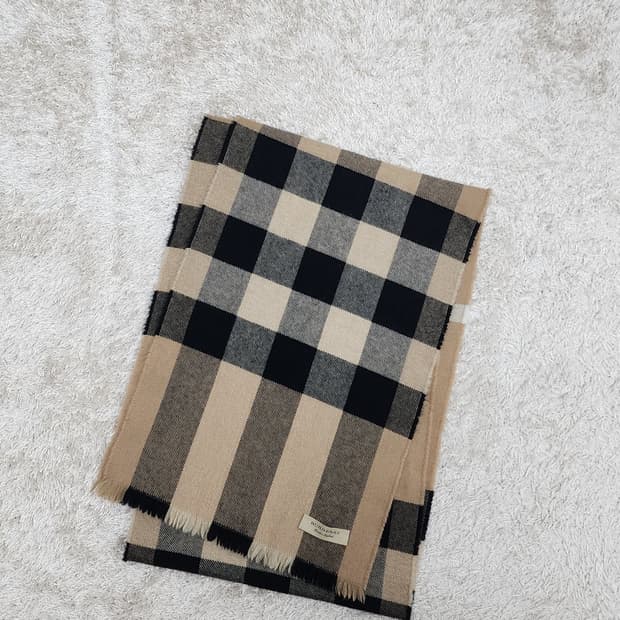 버버리 울캐시 혼방 체크 머플러 스카프 정품