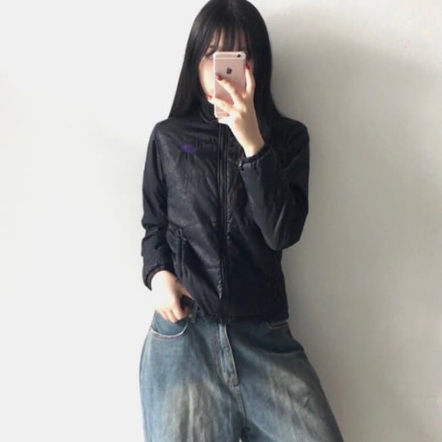 노스페이스 자수패턴 경량패딩