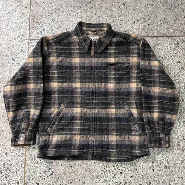 [M~L] Woolrich 울리치 체크 울 집업 자켓