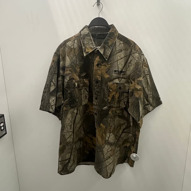 VINTAGE 낙엽패턴 반팔셔츠