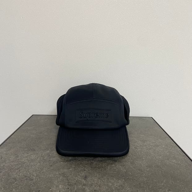 (OS) 슈프림 박스로고 이어플랩 캠프캡 모자 블랙
