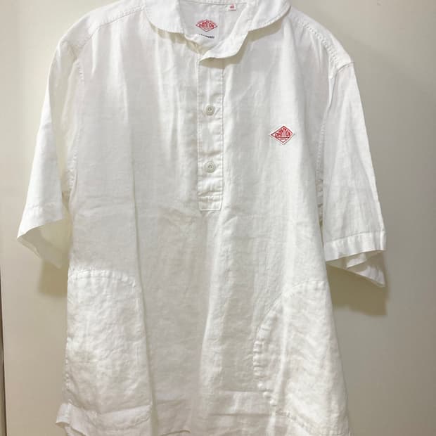 단톤 반팔 셔츠 화이트