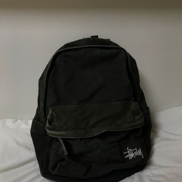 스투시 캔버스 백팩 워시드 블랙