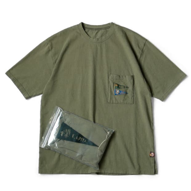 [새상품/L]  캐피탈 20 저지 패넌트 티셔츠 3 플래그 카키