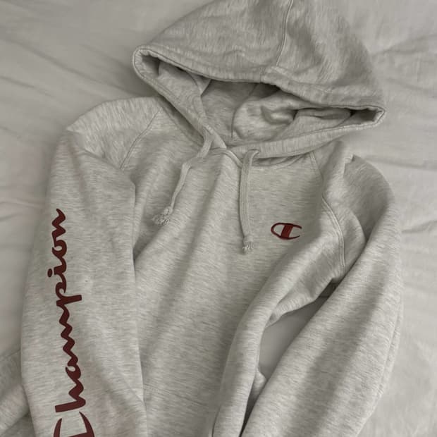 챔피온 멜란지 버건디 후드티 M