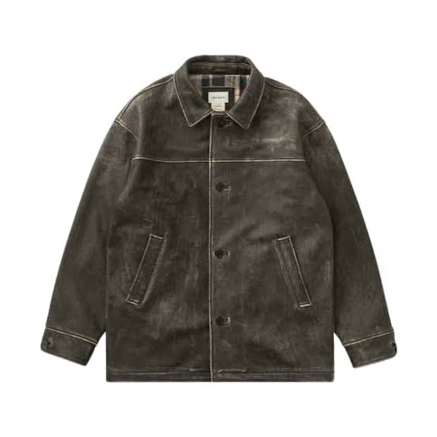 구매) 카키스 오웬 레더 코트 블랙 S,M
