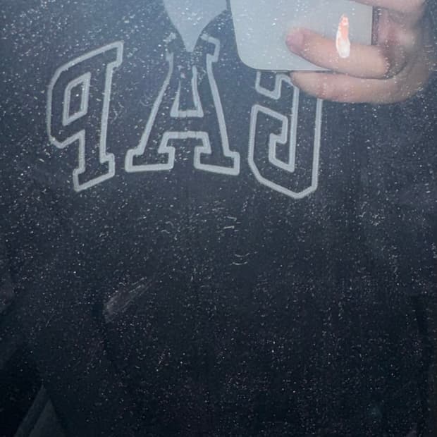 GAP 갭 차콜 빅 로고 후드집업 