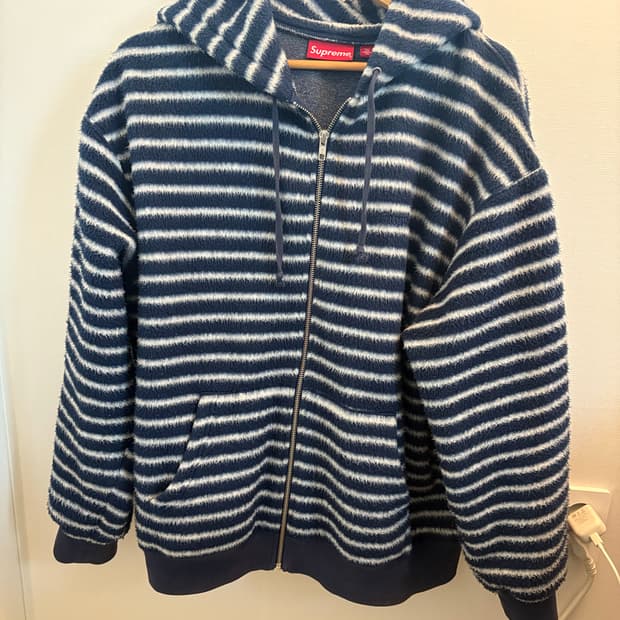 슈프림 브러쉬드 집업 후디드 스웻셔츠 모헤어