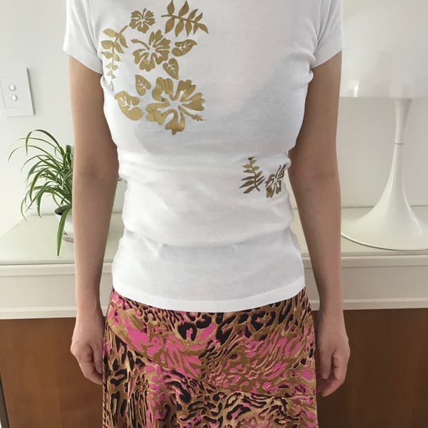 vintage gold pattern top