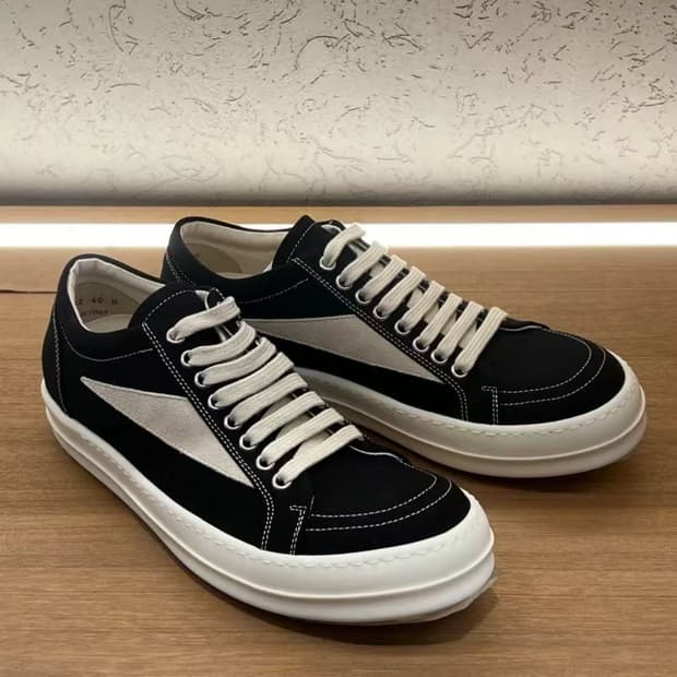 릭 오웬스 다크쉐도우 빈티지 스니커즈 블랙 밀크