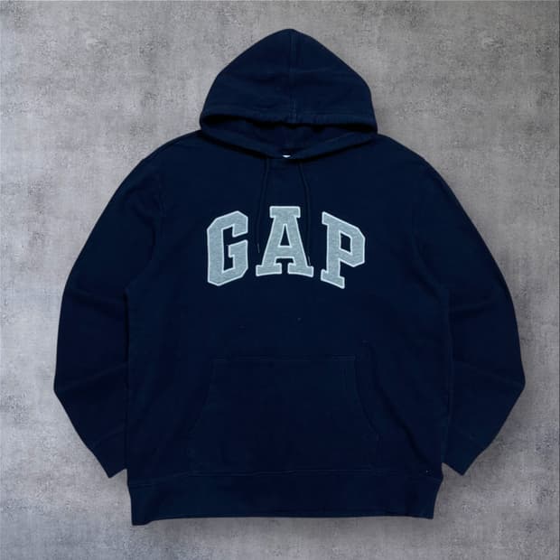 GAP 스펠아웃 빅로고 네이비 후드티