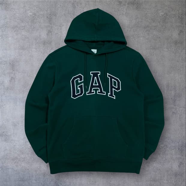 GAP 스펠아웃 빅로고 그린 후드티