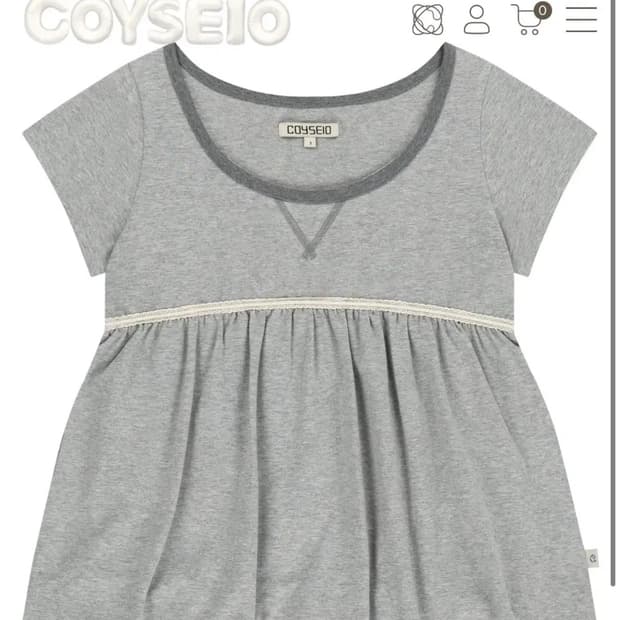 코이세이오 레이스 벌룬 티셔츠 멜란지 그레이