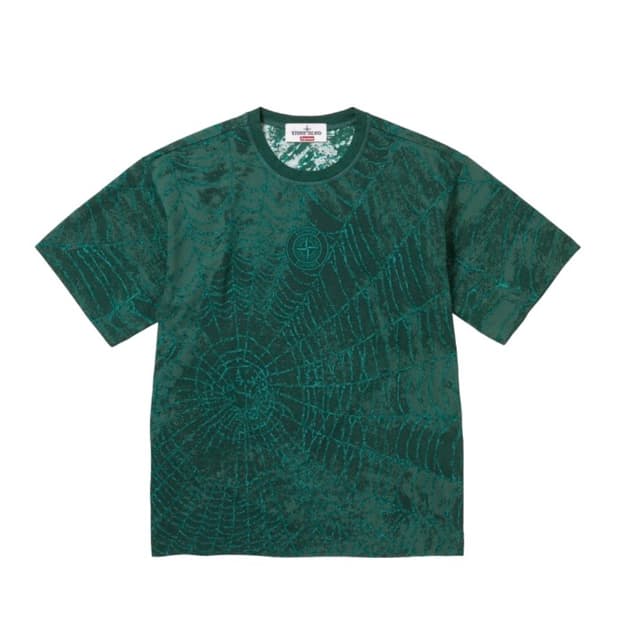 슈프림 x 스톤 아일랜드 숏슬리브 탑 다크 그린 - 23FW