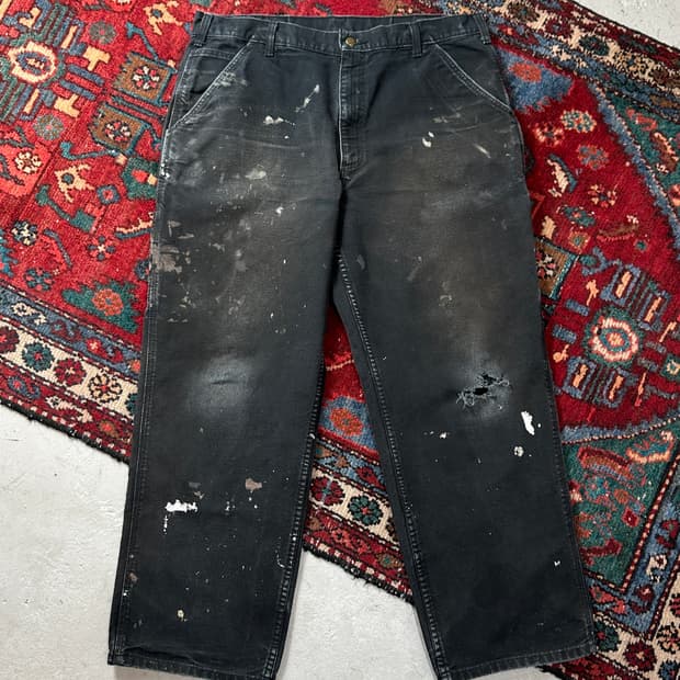 OG 칼하트 싱글니 워크 팬츠 하드 페이딩 칼하트 더블니