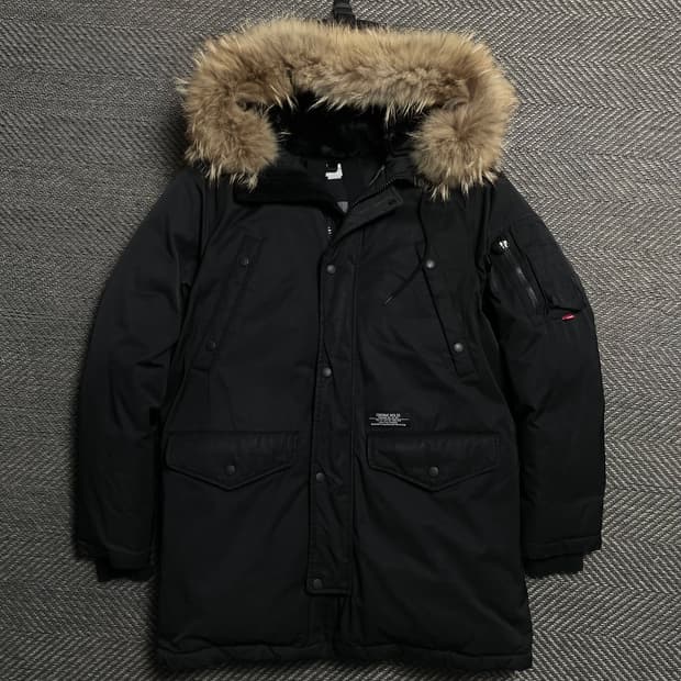 커버낫 멀티포켓 구스다운 N-3B 라쿤 퍼 점퍼 o 5416