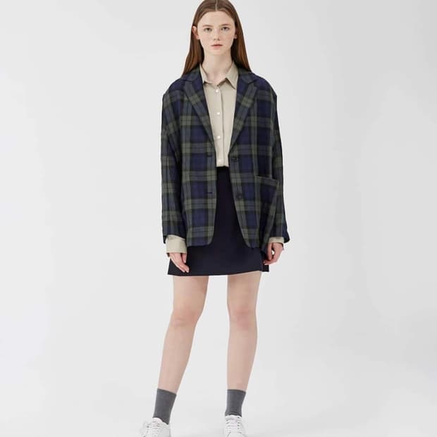 studio tomboy 스튜디오톰보이 체크 린넨 자켓