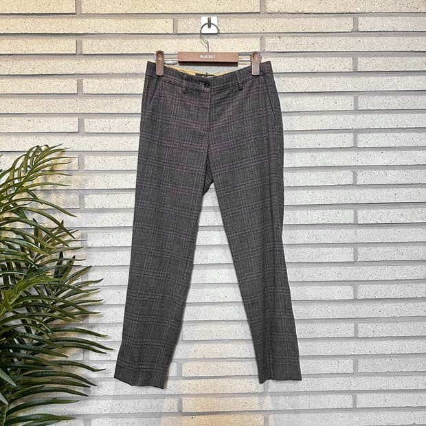 ETRO 에트로 마이크로 타탄체크 울 슬랙스 자카드 디테일 스트레이트핏