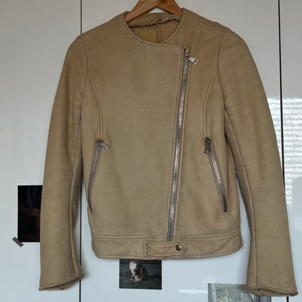 마틴 마르지엘라 램스킨 스웨이드 라이더 자켓 (털 안감)