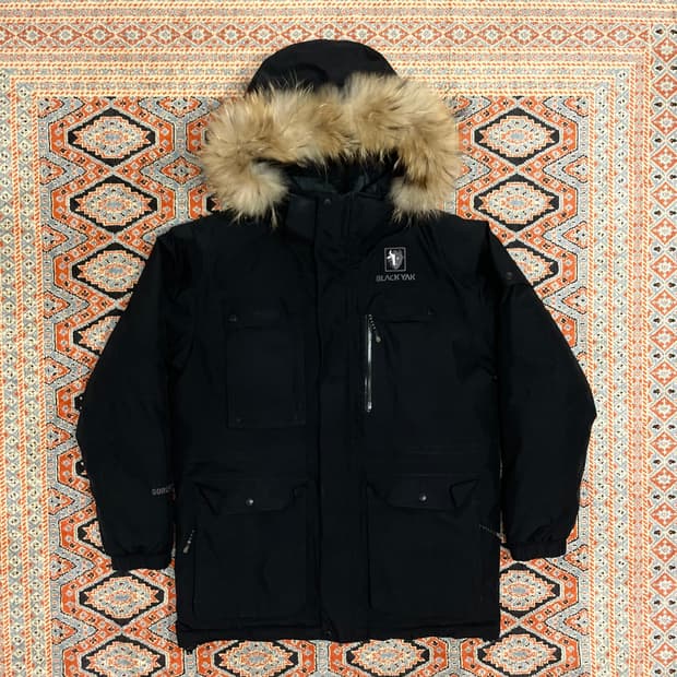 블랙야크 블랙 포켓 구스다운 패딩점퍼 남성95