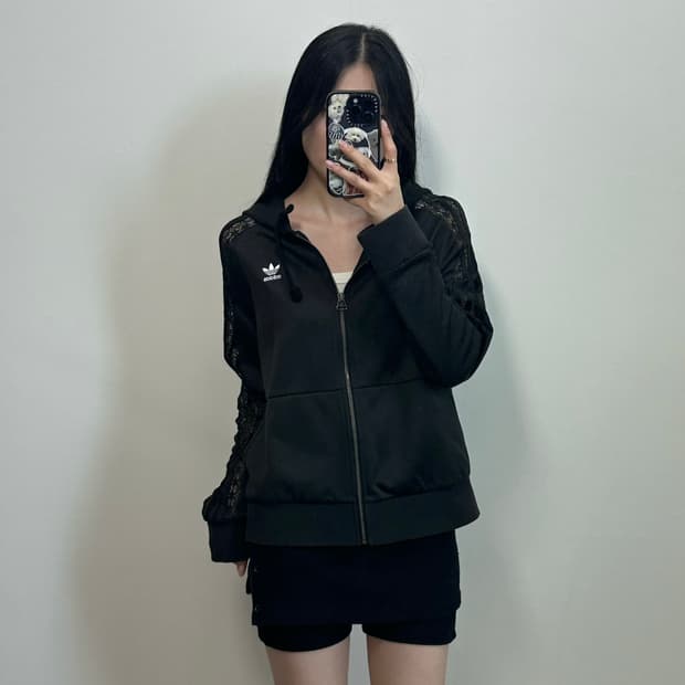 아디다스 레이스 시스루 후드 져지