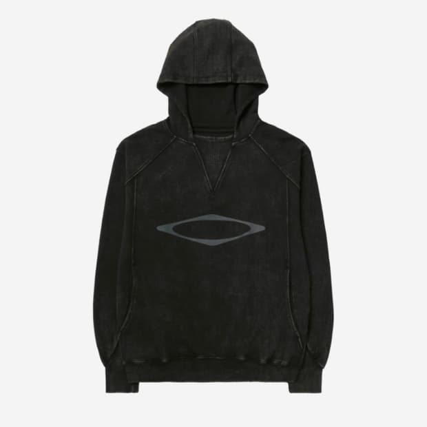 (W) 미스치프 블리치드 풀오버 후드 워시드 블랙