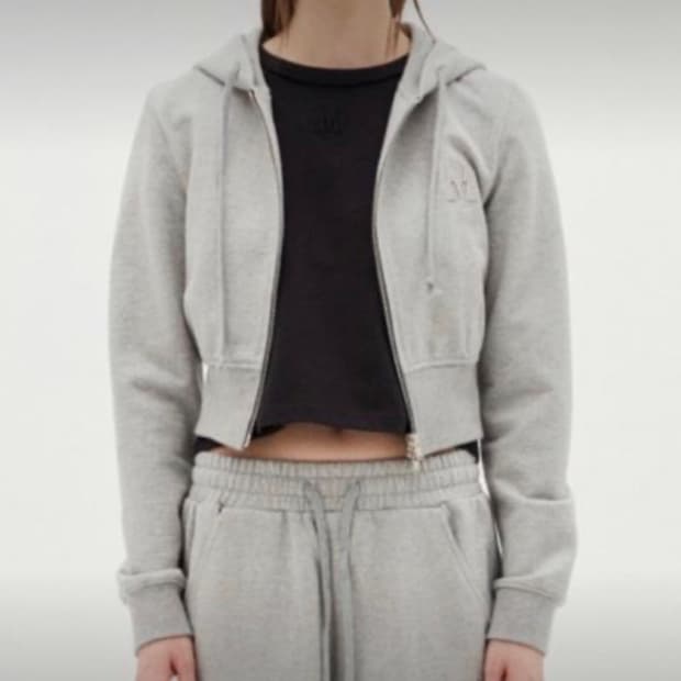 마뗑킴 크롭 후드 집업 