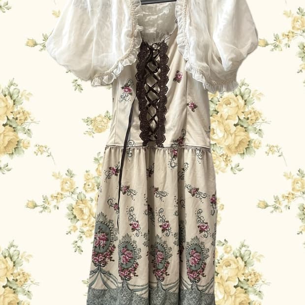 엑시즈팜 플라워 아일렛 원피스