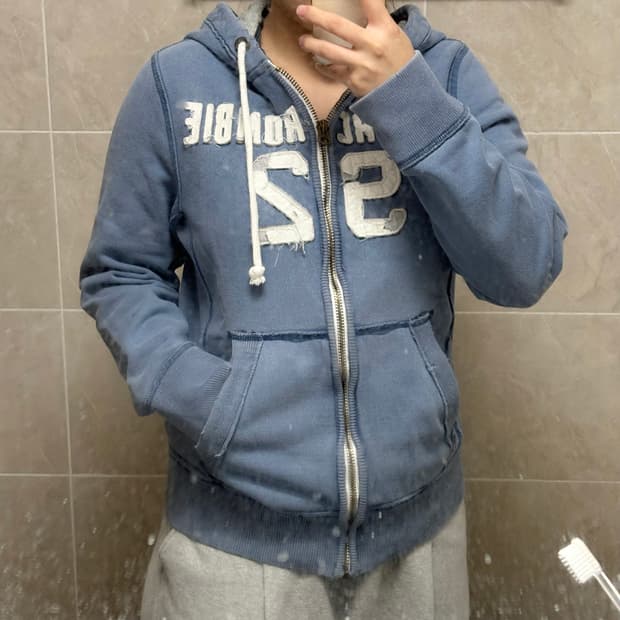 아베크롬비 하늘 후드집업 s