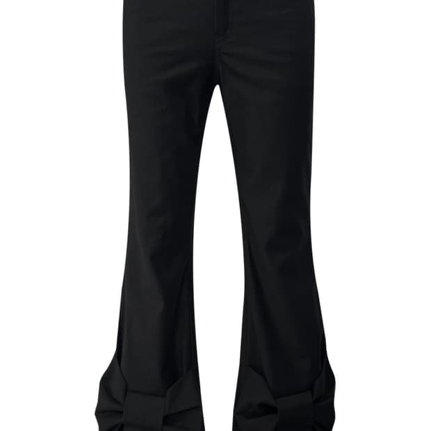 BOW BOOTCUT PANTS (BLACK)