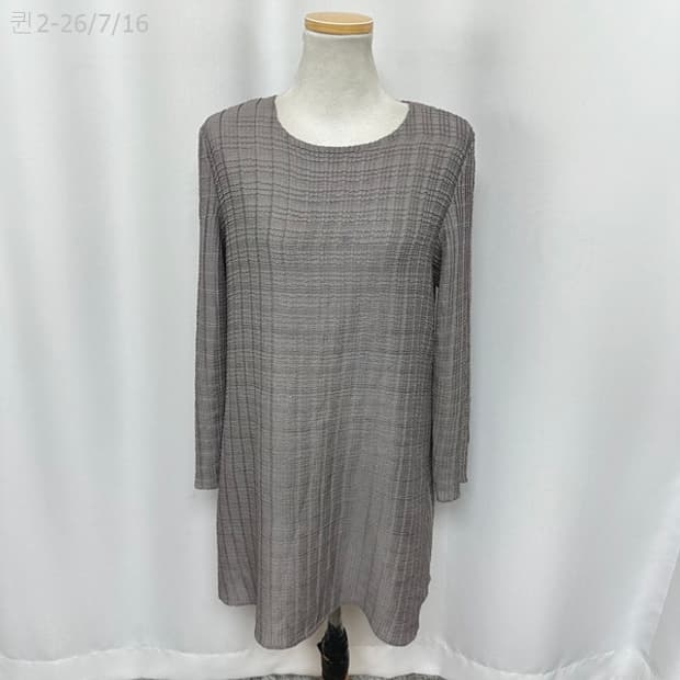 플리츠미 여자 스판짱 주름 롱티셔츠 원피스 FREE 
