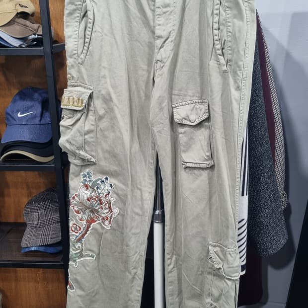 (mason's) 메이슨스 자수 커스텀 베이지색 카고팬츠 32size