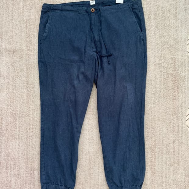 GAP 남성 조거 팬츠 네이비 얇은소재 XL