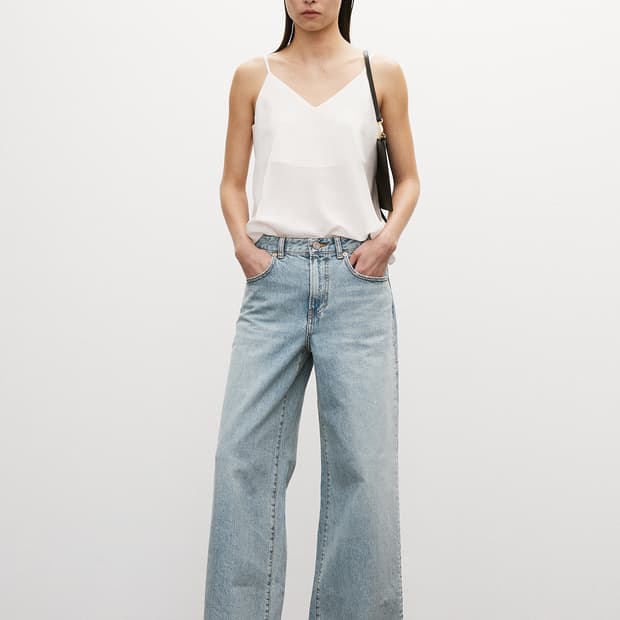 렉토 RECTO 루즈핏 플레어 와이드 데님팬츠