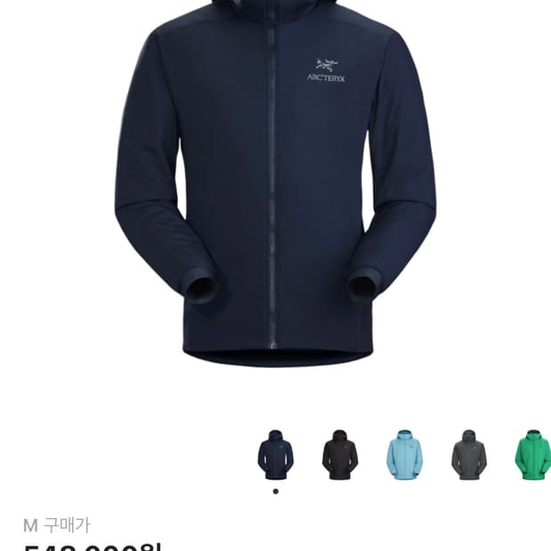 아크테릭스 아톰 LT 후디 킹피셔