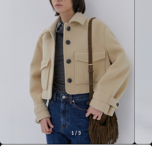 헤더먼트 포켓 울 숏 코트