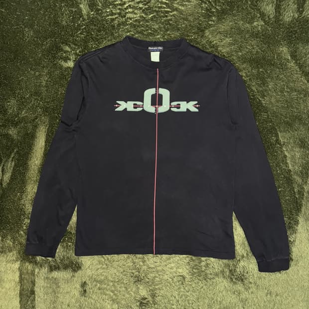 [XL] 코스트 퍼 킬로 크랙 로고 프린트 루즈 핏 롱슬리브 티셔츠 블랙