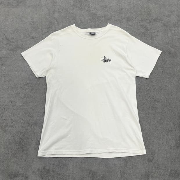 M 스투시 화이트 반팔 티셔츠