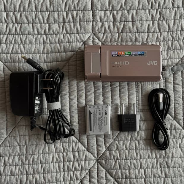 풀구성 JVC GZ-V590 핑크캠코더 빈티지캠코더 핑크디카 빅터 소니