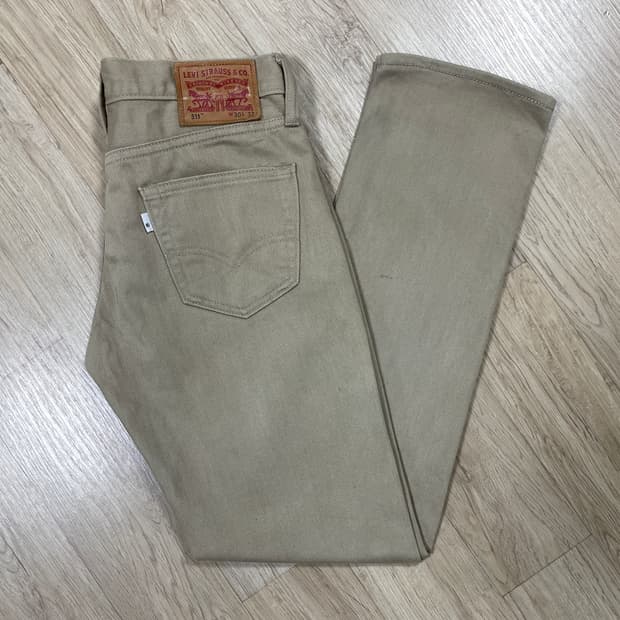 30) 리바이스 매장판 511 슬림핏 기모 베이지 데님팬츠