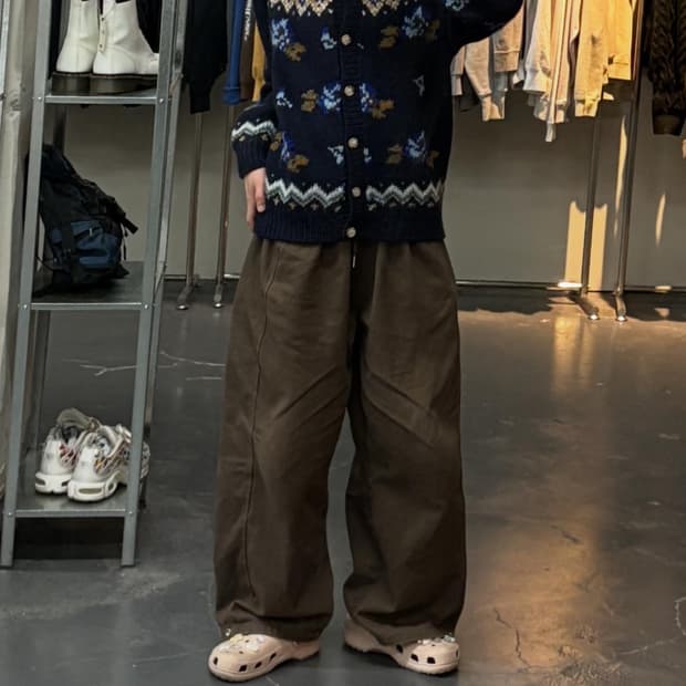 빈티지 노르딕패턴 니트 가디건 A2934