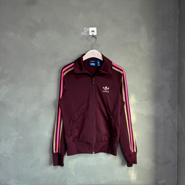 아디다스 파이어버드 백로고 져지 트랙탑 버건디