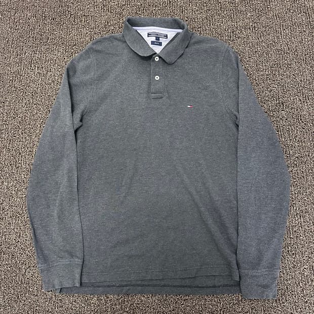 타미힐피거 카라티 긴팔티셔츠 차콜 L