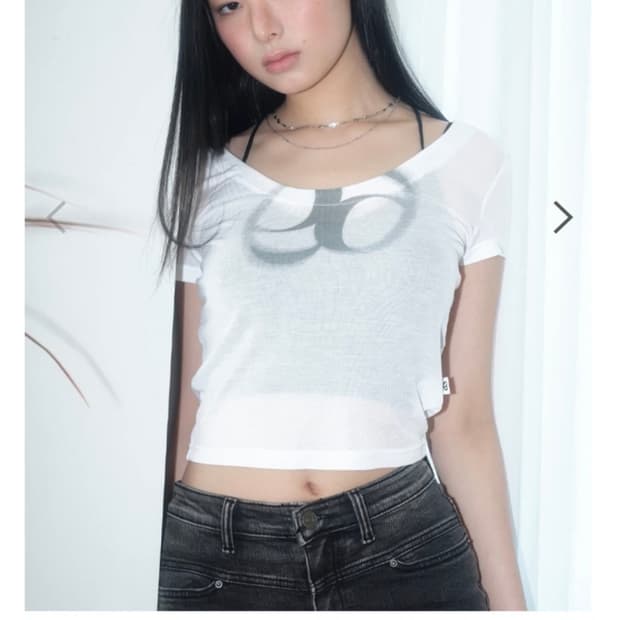 (텍o, 새상품) 애즈온 HALF SEE-THROUGH 티