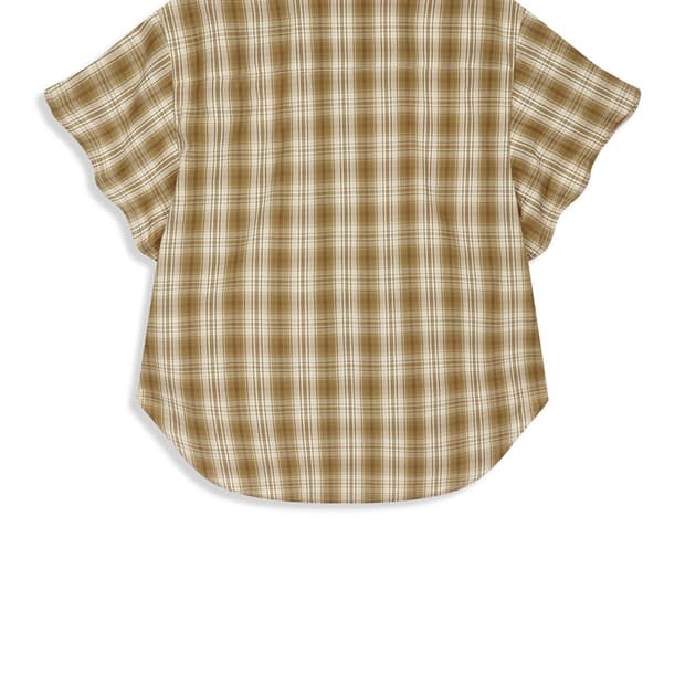 오픈yy 와이어 체크셔츠 브라운