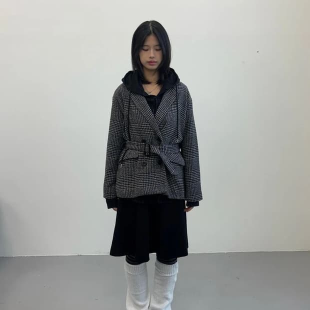 CHIP CLIP Check Double-Breasted Jacket