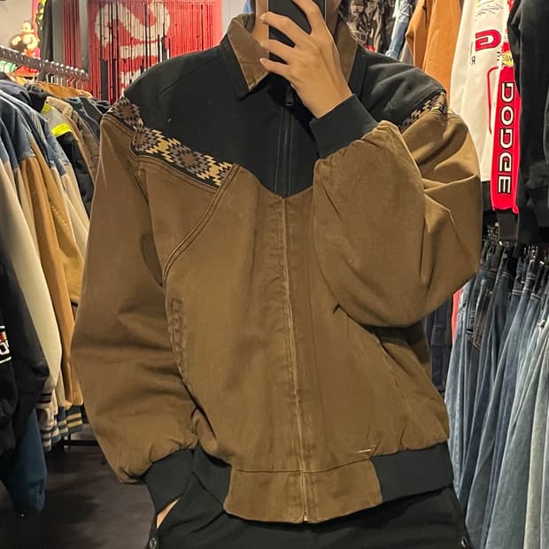 [IM] VTG 빈티지 브라운 카라 워크자켓