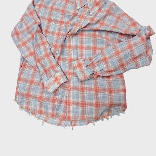 논노드 플렉시블 스트링 체크 재패니즈 그런지 셔츠 1사이즈