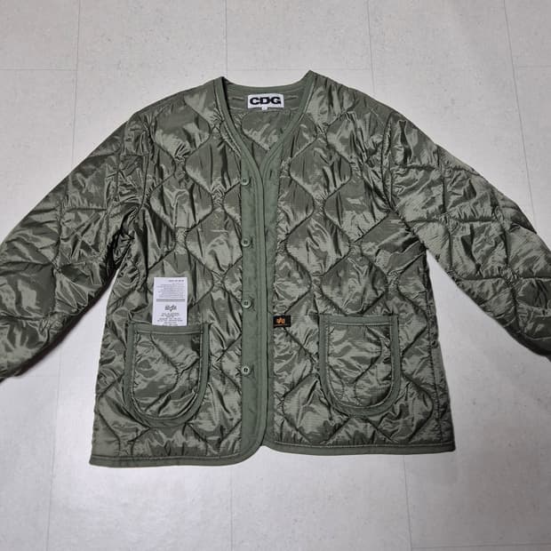 cdg x 알파인더스트리 깔깔이 퀼팅자켓 L
